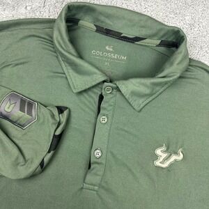 Colosseum University South Florida Bulls Green Polo Shirt OHT Athletic Fit XL
